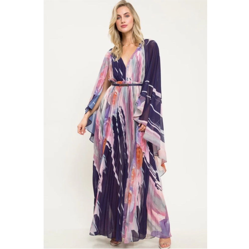 Cape maxi dress